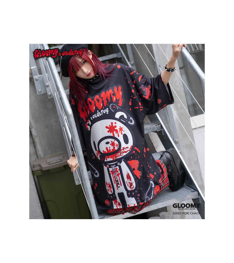 Dark Gloomy Bear Oversized ACDC RAG Tee