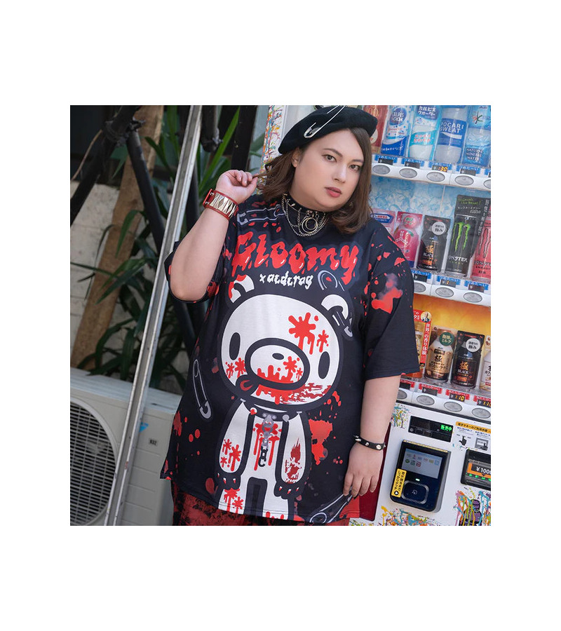 Dark Gloomy Bear Oversized ACDC RAG Tee
