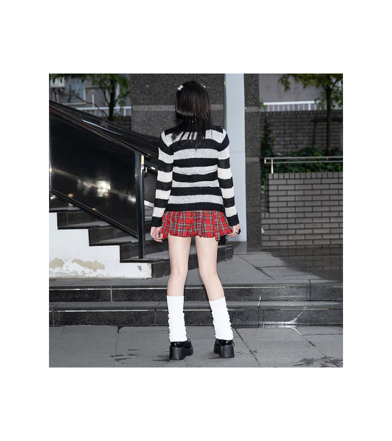 Jupe Short Ecossaise Rouge ACDC RAG