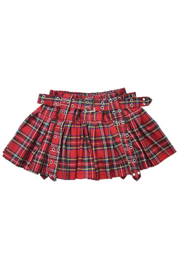 Jupe Short Ecossaise Rouge ACDC RAG