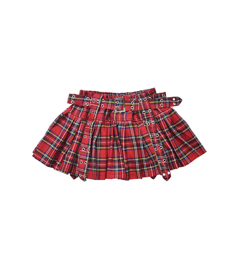 Pleated Pants Red Tartan Mini Skirt ACDC RAG