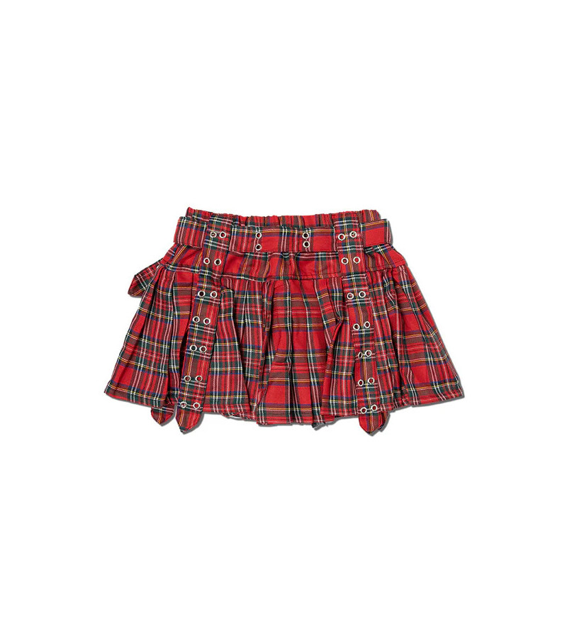 Pleated Pants Red Tartan Mini Skirt ACDC RAG