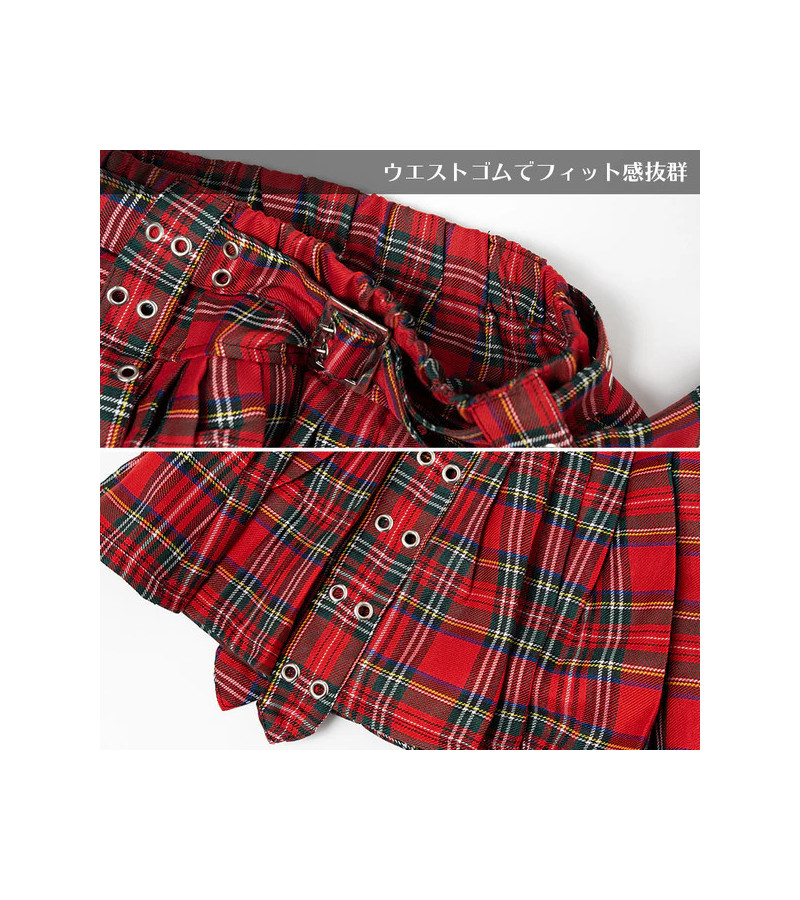 Pleated Pants Red Tartan Mini Skirt ACDC RAG