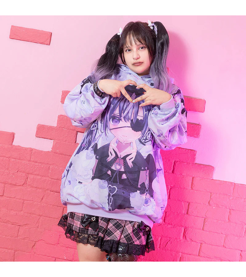 Purple Love Girl Hoodie ACDC RAG