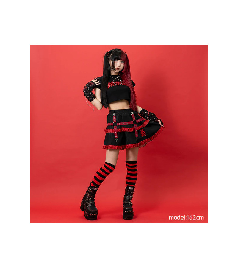 Punky Bunny Red Mini Skirt ACDC RAG