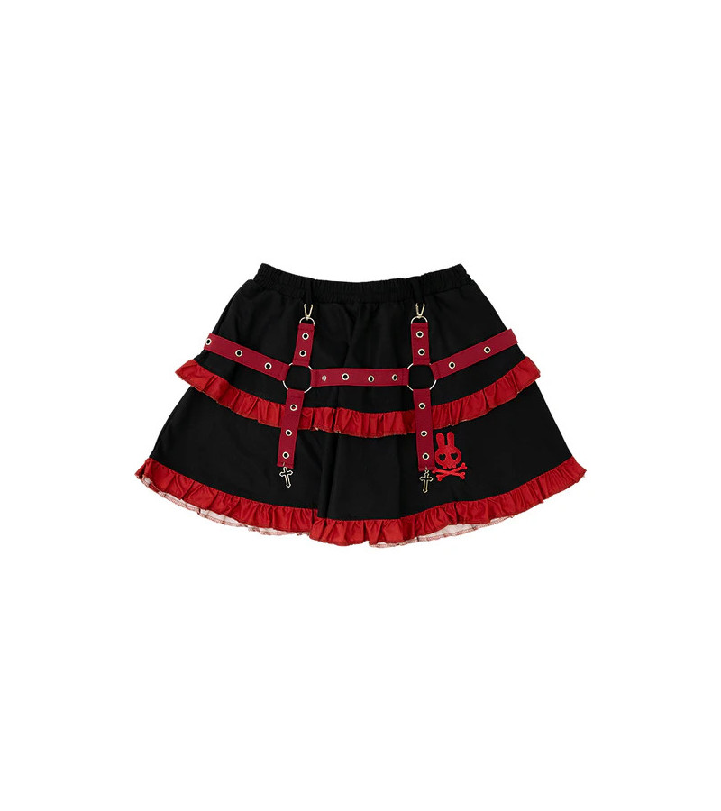 Mini Jupe Short Punky Bunny  Rouge ACDC RAG