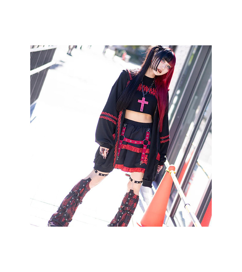 Mini Jupe Short Punky Bunny  Rouge ACDC RAG