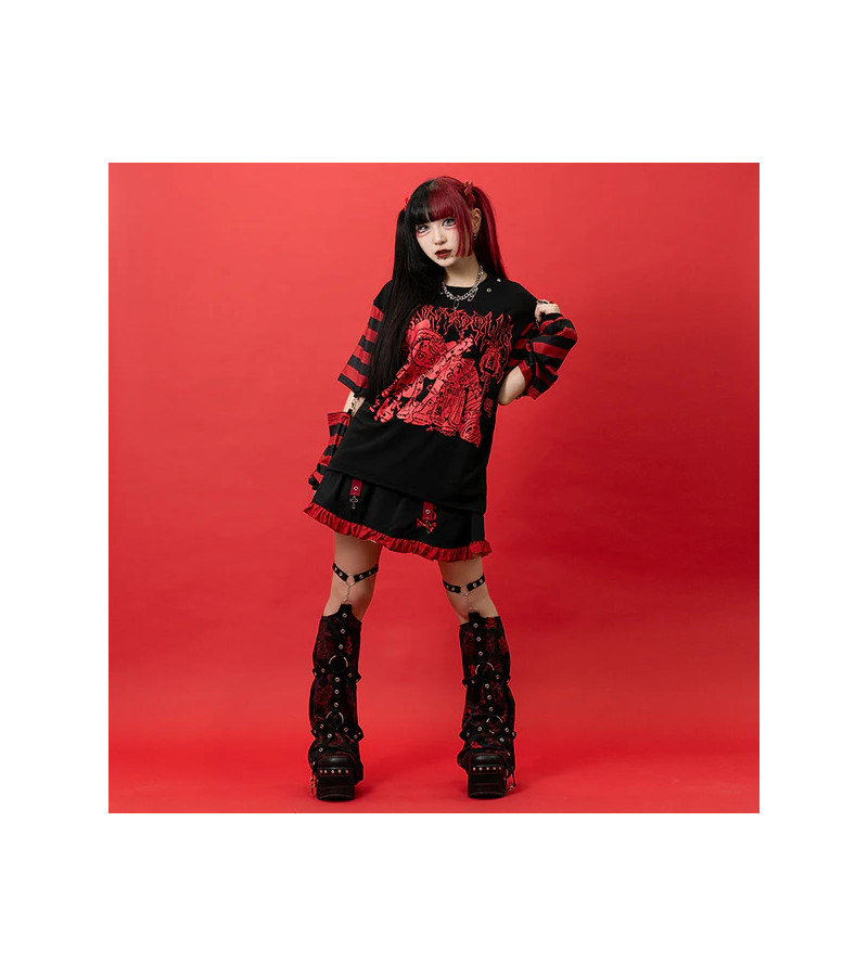 Punky Bunny Red Mini Skirt ACDC RAG