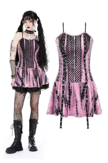 Pink Tie Dye Punk Rebelle Dress
