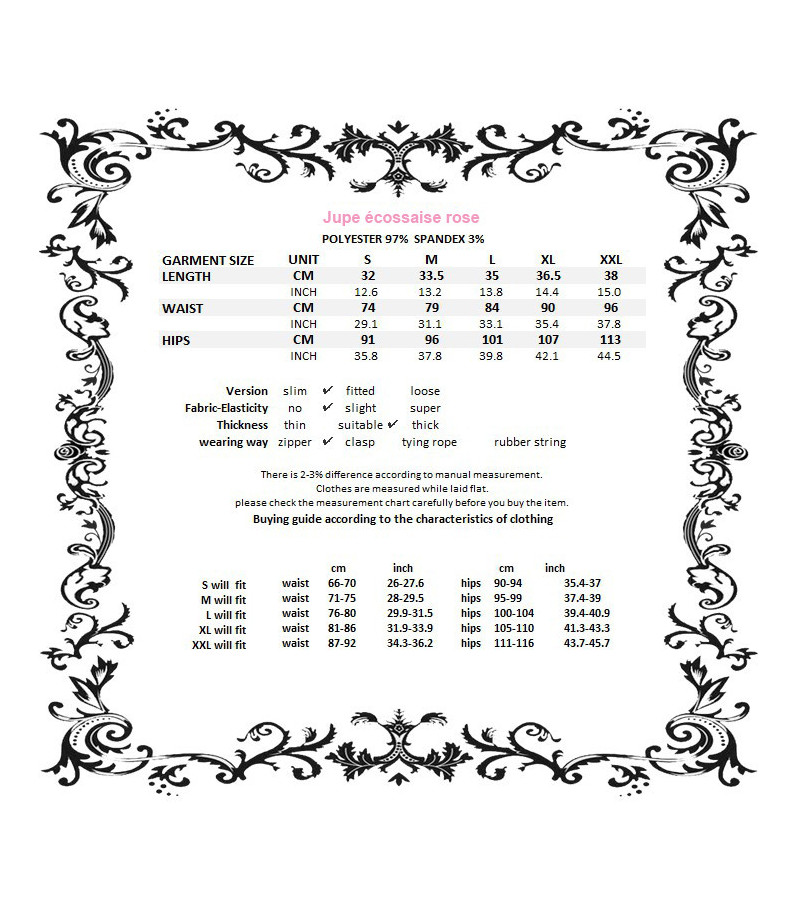 Jupe Carreaux Rose Millenium Hottie