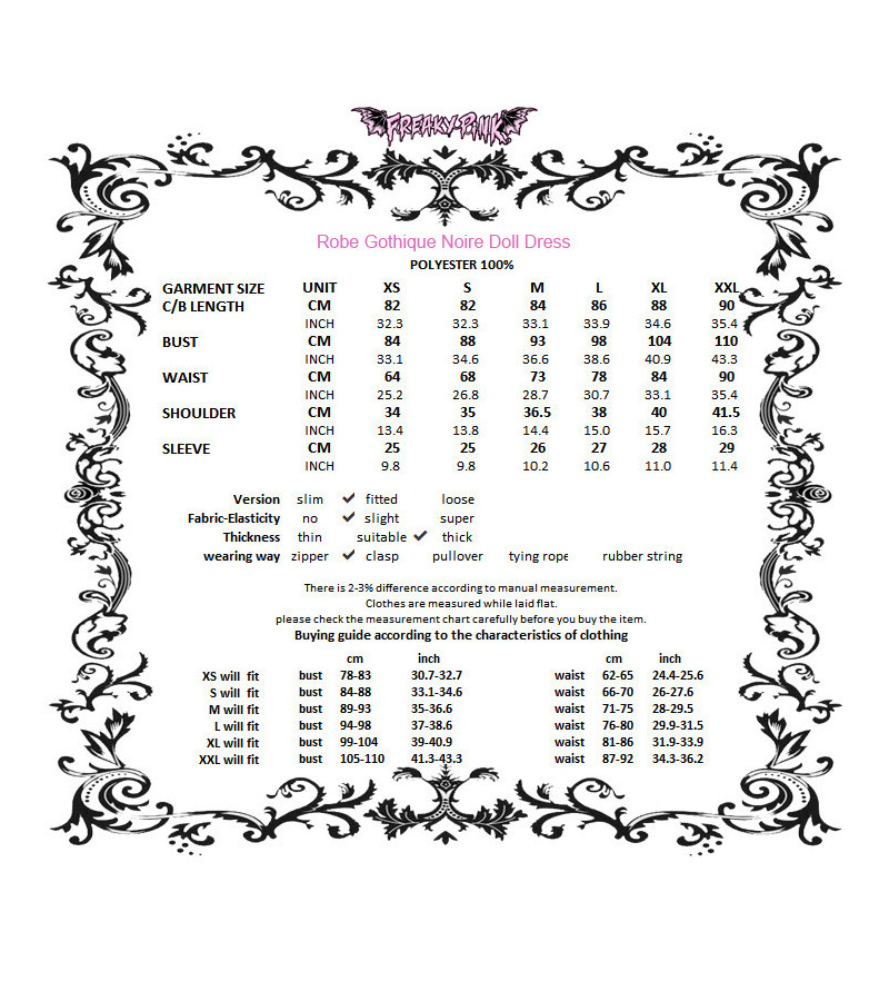 Robe Gothique Noires Doll Dress