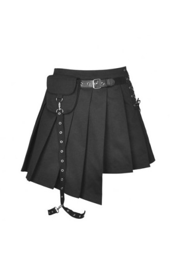 Black Punk Asymmetric Skirt