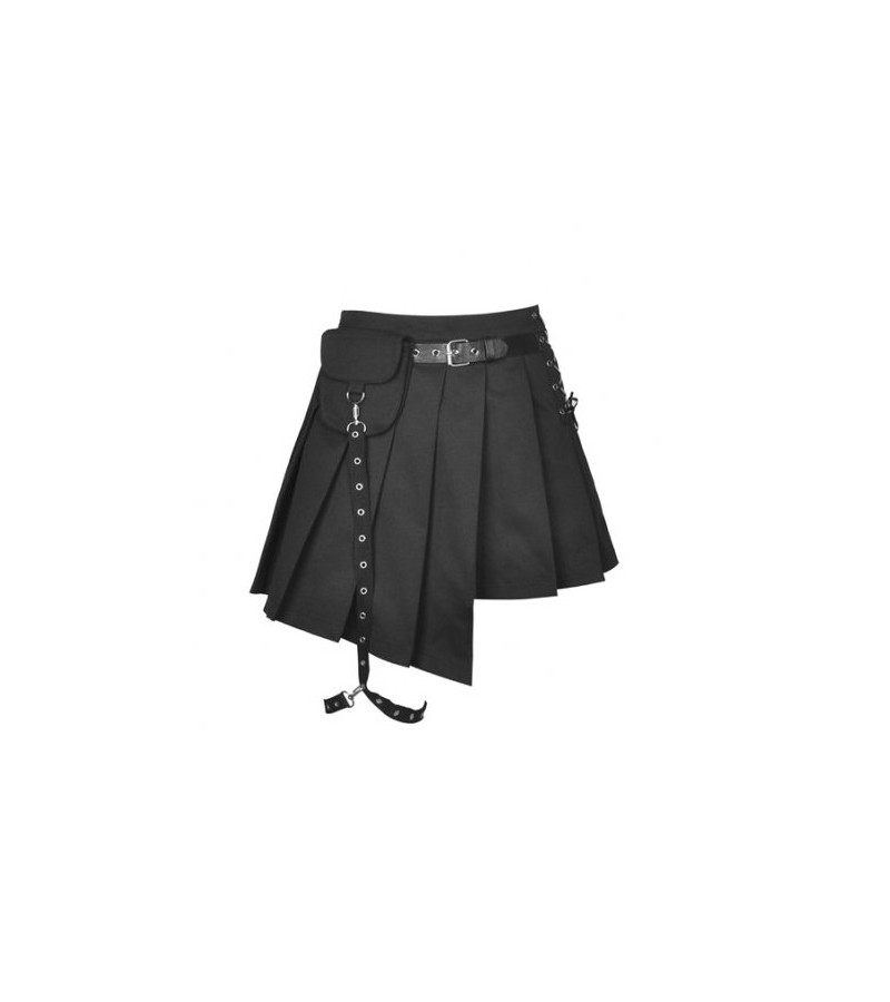Black Punk Asymmetric Skirt