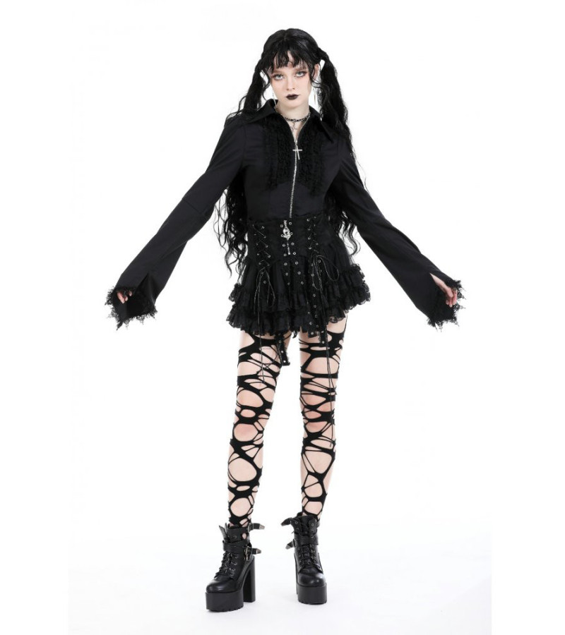 Rebel Gothic Skirt With Straps