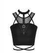 Crop Top Goth Choker Résilles Sangle Laçage