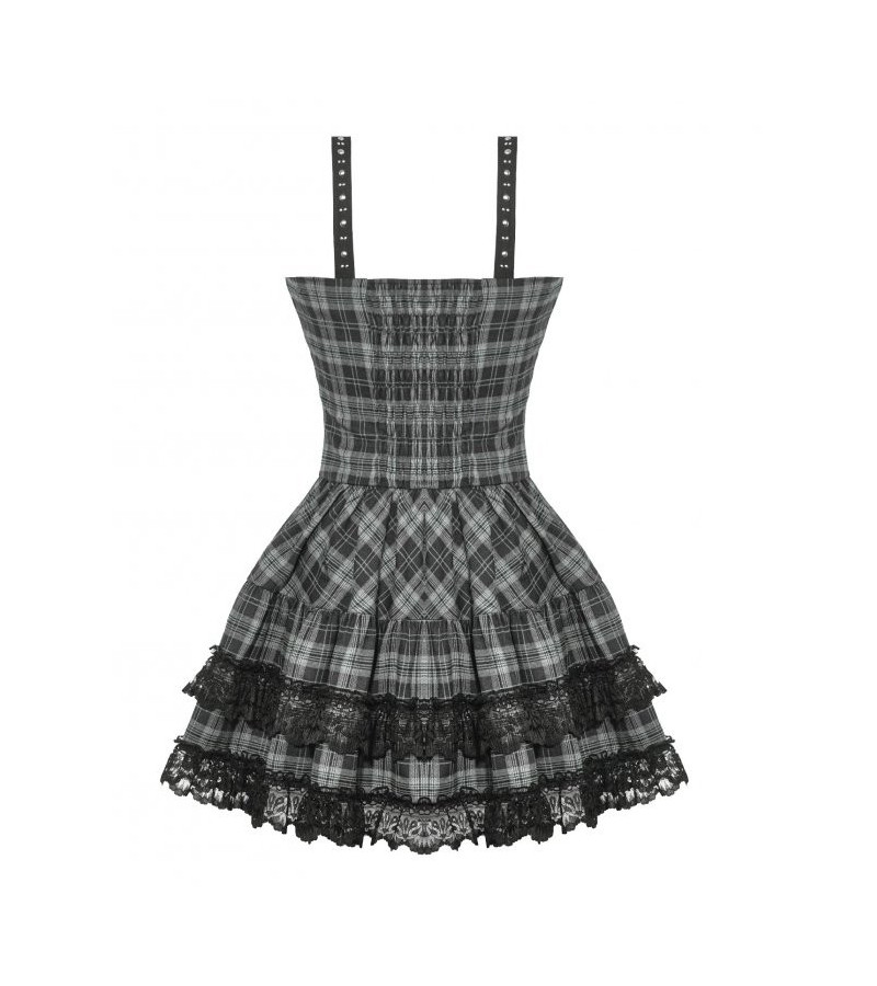 Robe A Carreaux Grise Avec Volants