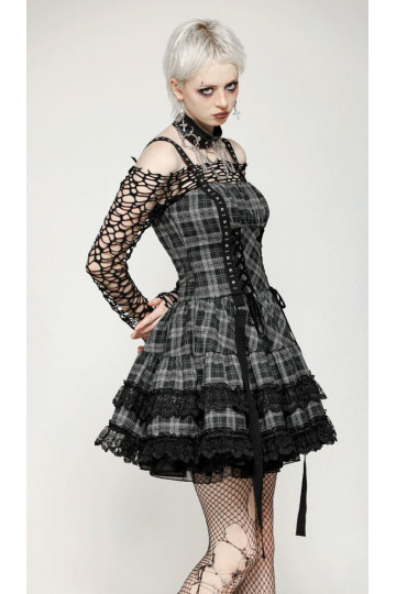 Punk Grey Tartan Dress