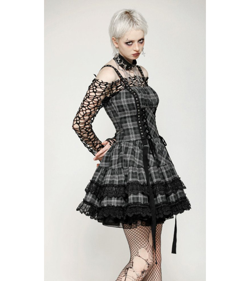 Punk Grey Tartan Dress