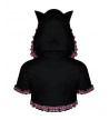Pink Tartan And Black Cape With Cat Ears