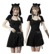 Black Cape With Cat Ears And Devil's Tail - Freaky Pink