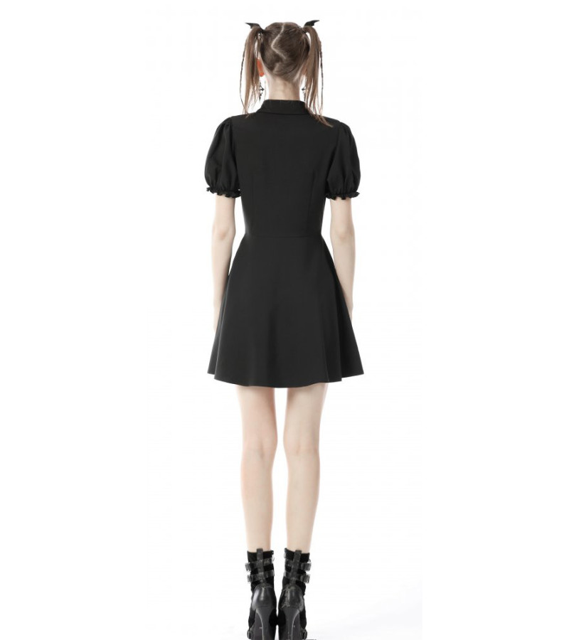 Robe Gothique Lolita Noire Avec Coeur Rouge