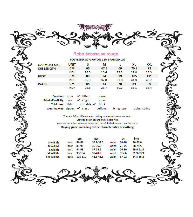 Robe Ecossaise Rouge et Noire à Volants