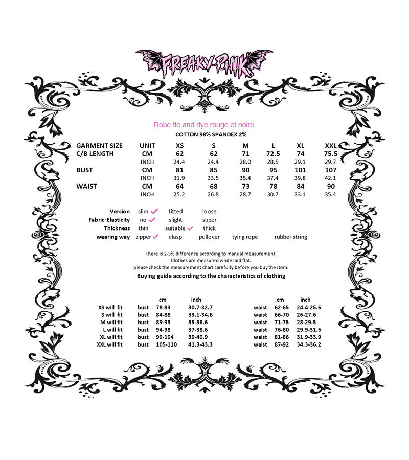 Robe Tie And Dye Rouge Et Noire Avec Laçage