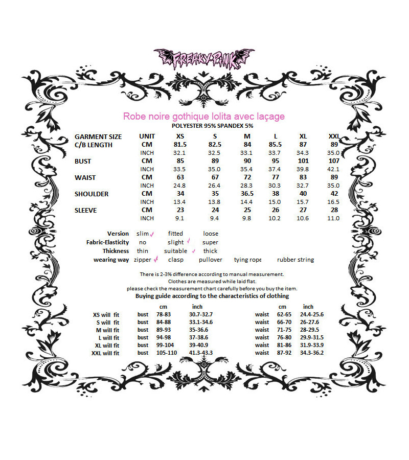 Robe Gothique Lolita Noire Avec Laçage