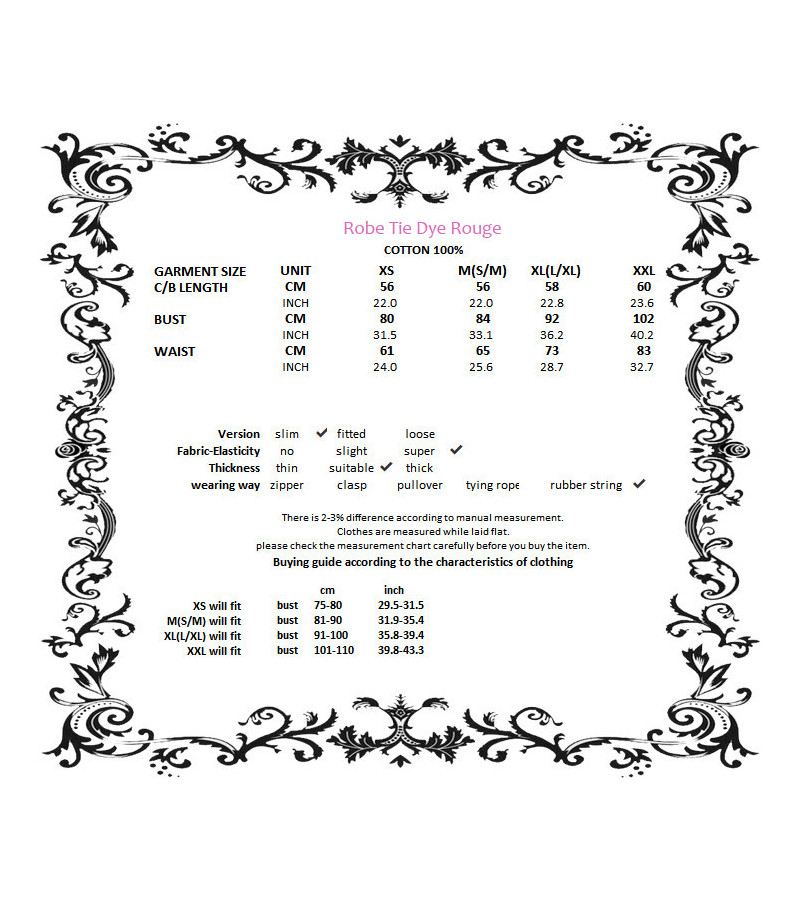 Robe Punk Rock Tie And Dye Rouge