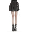 Casual Goth Black Pleated Mini Skirt