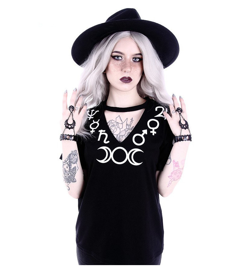 Moon Symbols T-shirt- Freaky Pink