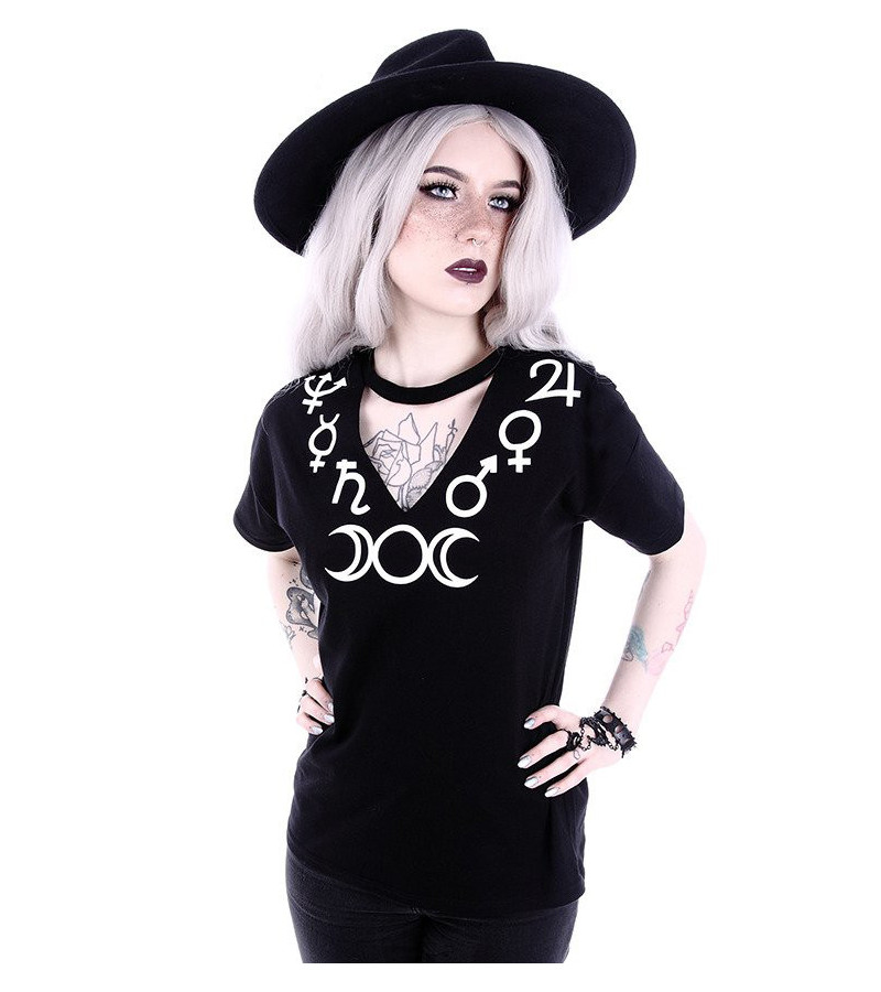 Moon Symbols T-shirt- Freaky Pink