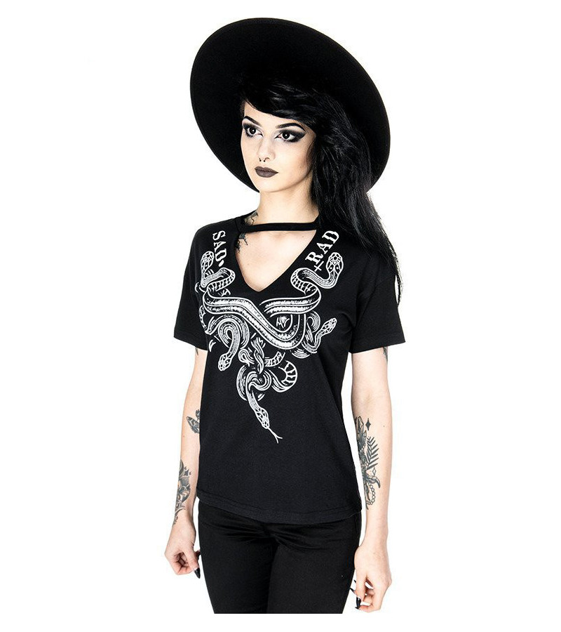 Sad And Rad Snakes T-shirt - Freaky Pink