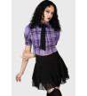 Chemisier Hayee Ribbon Tartan Violet Killstar - Freaky Pink