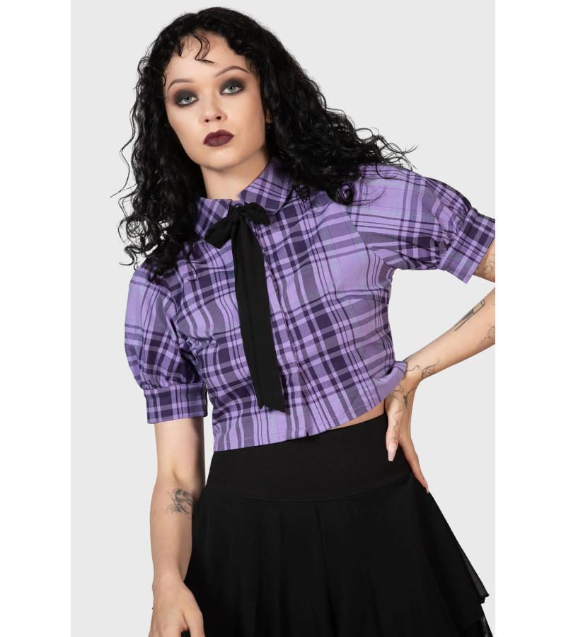 Chemisier Hayee Ribbon Tartan Violet