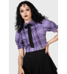 Chemisier Court Tartan Violet Hayee Ribbon