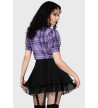 Chemisier Court Tartan Violet Hayee Ribbon