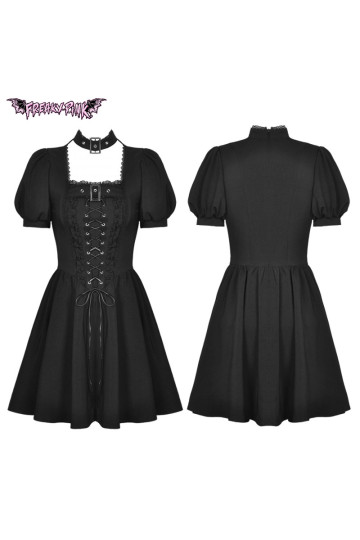 Robe Gothique Lolita Noire Avec Laçage