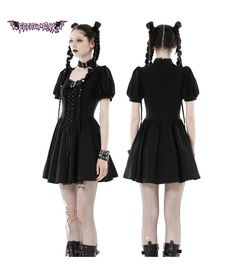 Black Gothic Lolita Dress With Lacing
