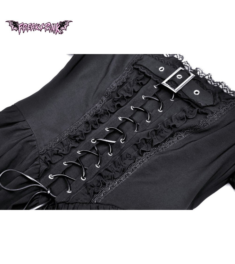 Black Gothic Lolita Dress With Lacing