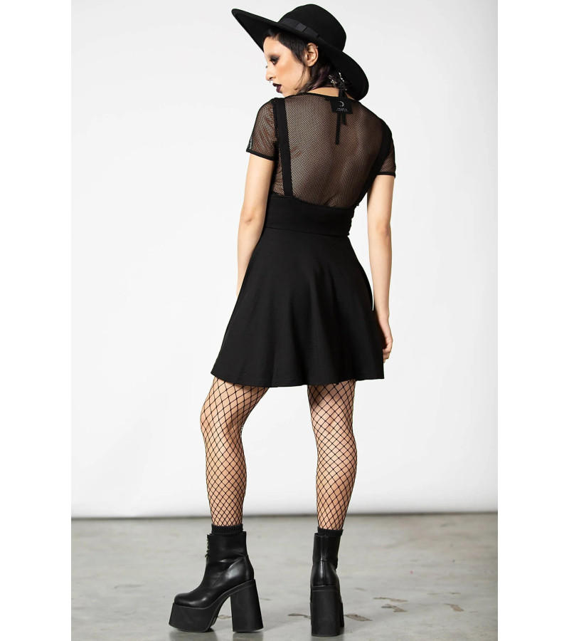 Suspend Me Skirt Black - Freaky Pink