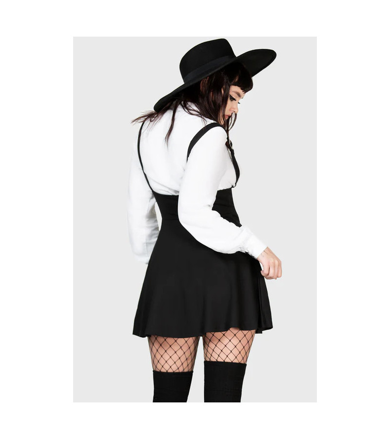 Suspend Me Skirt Black - Freaky Pink