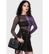Crop Top Résilles Noir Et Violet A Carreaux Sweet Nightmare
