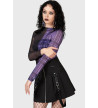 Crop Top Résilles Noir Et Violet A Carreaux Sweet Nightmare