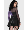 Crop Top Résilles Noir Et Violet A Carreaux Sweet Nightmare