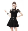 Black Pleated Skirt With 2 Lacings - Freaky Pink