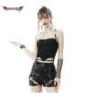 Crop Top Punk Déchiré Avec Laçage