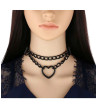 Black Heart Choker With Chains