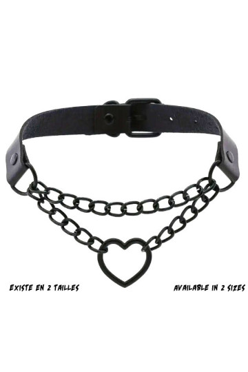 Choker Coeur Chaine Noir