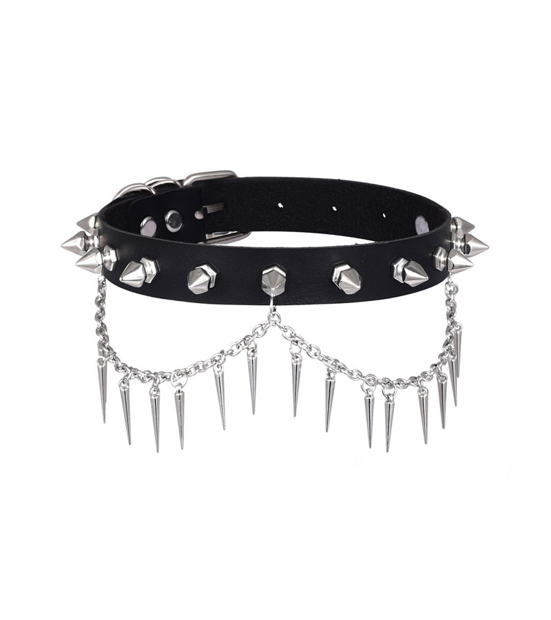 Choker With Spiked Chain